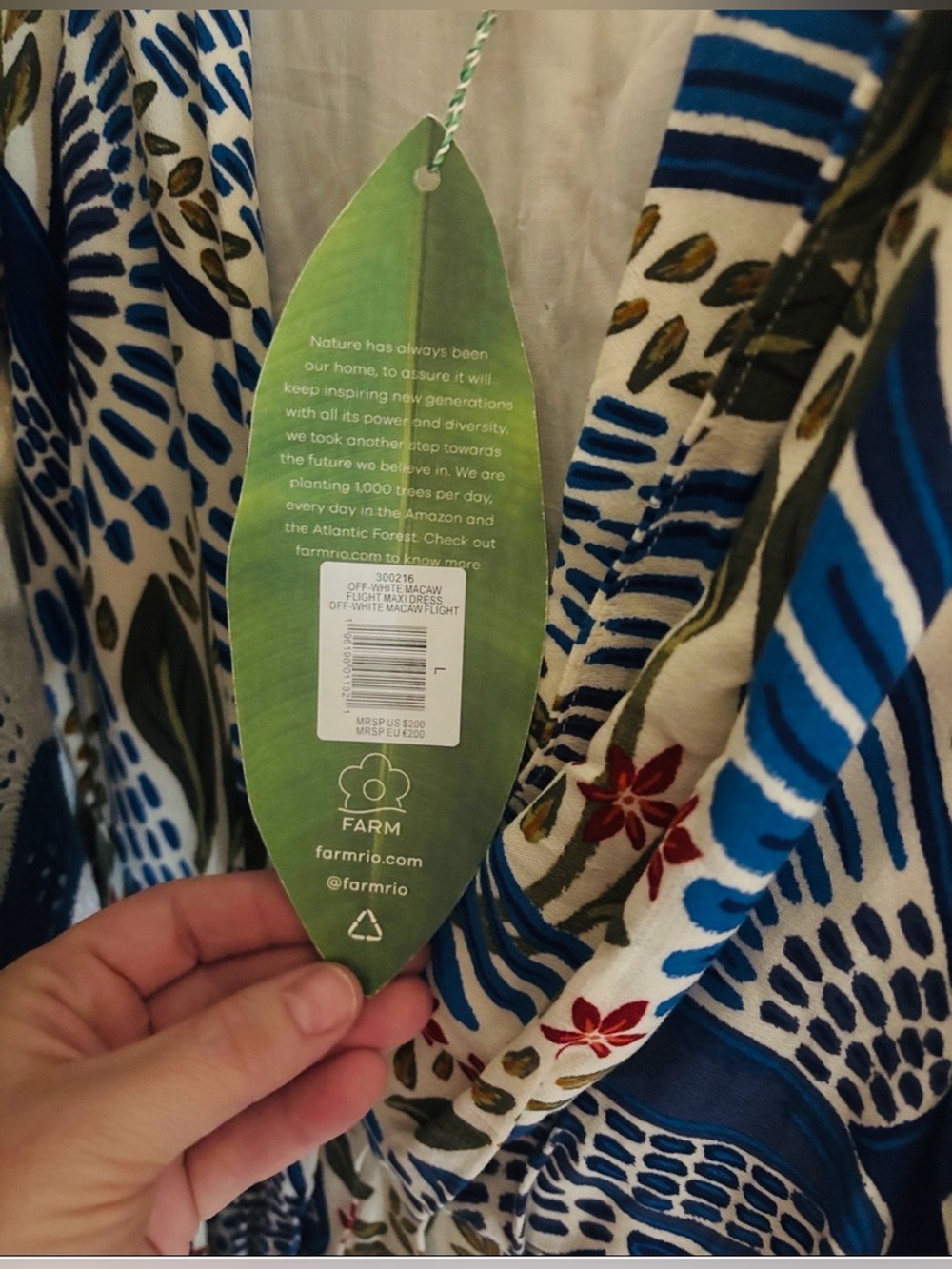 FARM RIO Macaw Flight Deep V-neck Midi Dress Size Large NWT 🦜 $280 retail - Picture 7 of 9